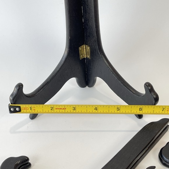 Display Vintage Foldable Tabletop Pictures Plates Hinged Wooden Easels Set Of 5 - Picture 5 of 8